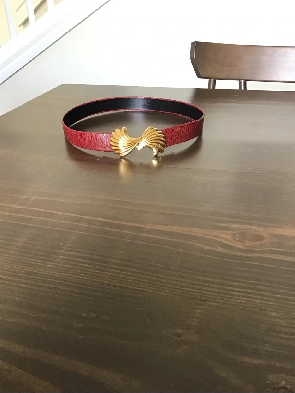 Red Snake Skin look belt.